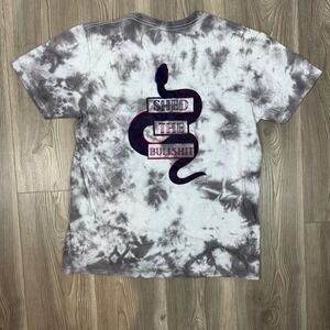 Inner Thoughts Grey and White Tie Dye Tee with Shed The BS Glitch Design
